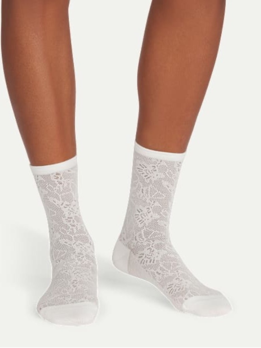 NWT Bombas Women’s Floral Lace Half Calf Socks in soft white size medium